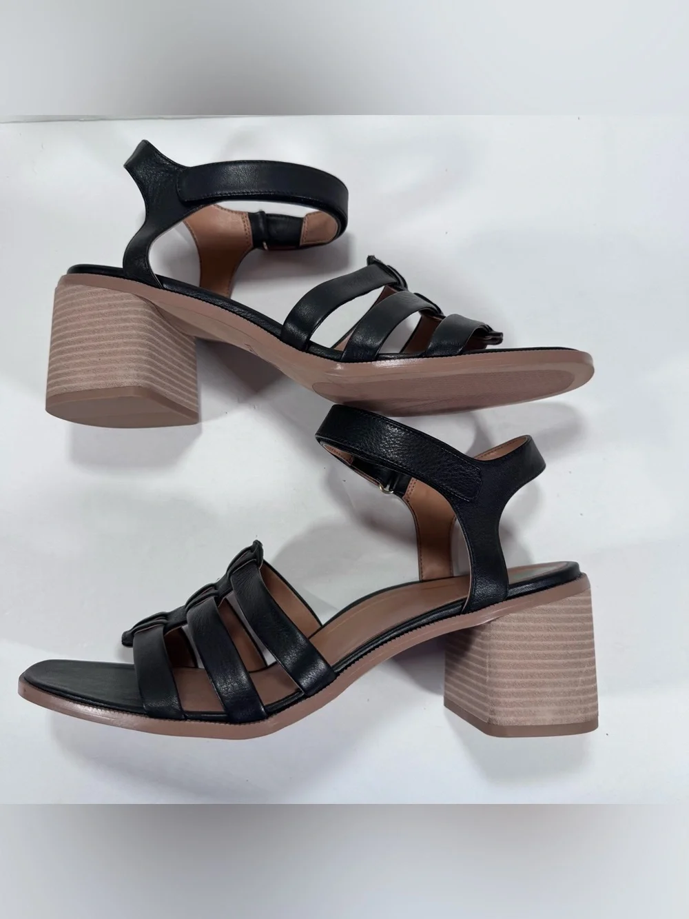 Vionic Maisy Black Strappy Chunky Heel Comfort Shoe Sandals Women Size 12
